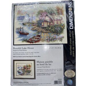 Peaceful Lake House Counted Cross Stitch Dimensions By Nicky Boehme 35230
